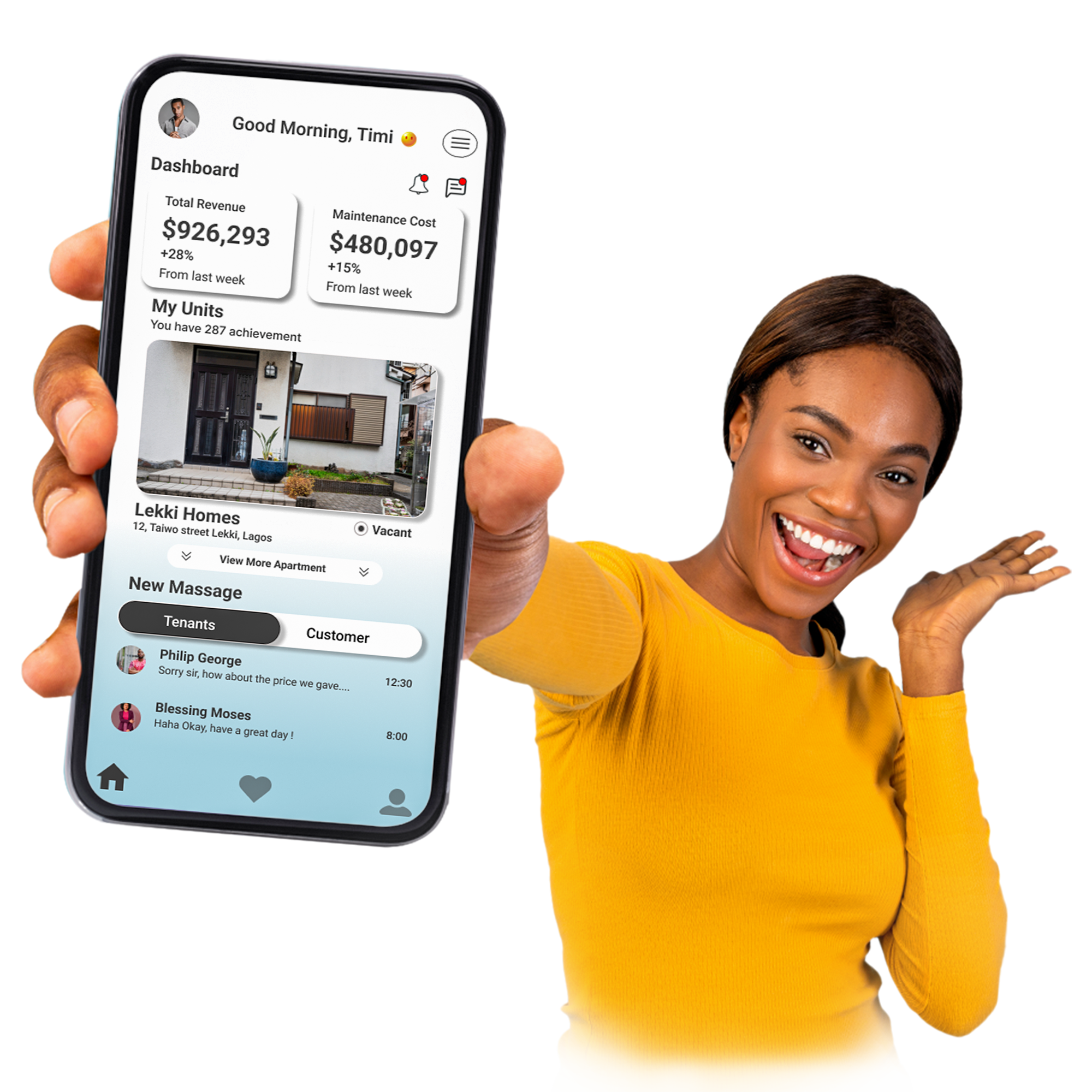 a interface display of the dwella app